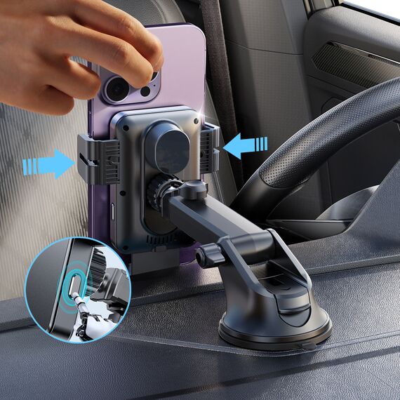 Joyroom JR-ZS219 electric dashboard mount with 15W inductive charger - black | Techbox