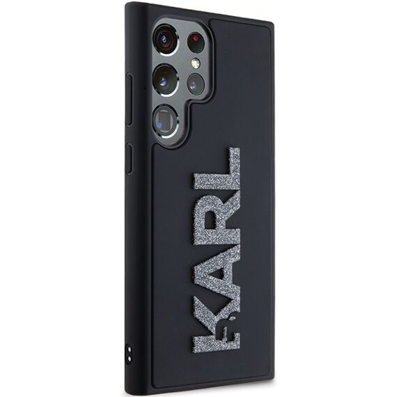 Karl Lagerfeld 3D Rubber Glitter Logo case for Samsung Galaxy S23 Ultra - black | Techbox