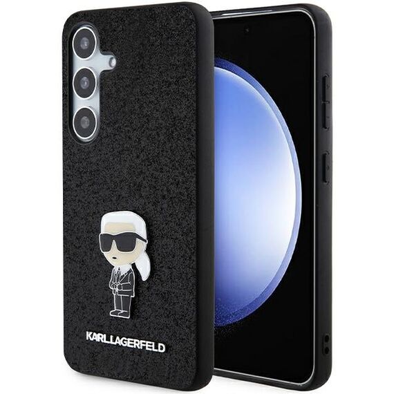 Karl Lagerfeld Fixed Glitter Ikonik Logo Metal Pin case for Samsung Galaxy S24+ - black - Samsung Cases - Cases - Techbox