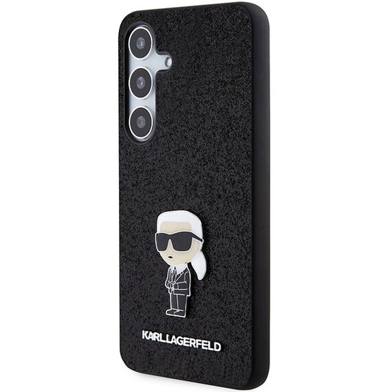 Karl Lagerfeld Fixed Glitter Ikonik Logo Metal Pin case for Samsung Galaxy S24+ - black - Samsung Cases - Cases - Techbox