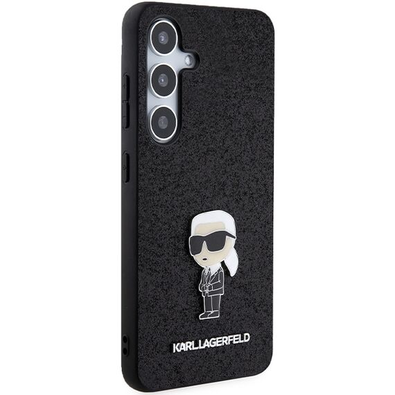 Karl Lagerfeld Fixed Glitter Ikonik Logo Metal Pin case for Samsung Galaxy S24+ - black - Samsung Cases - Cases - Techbox