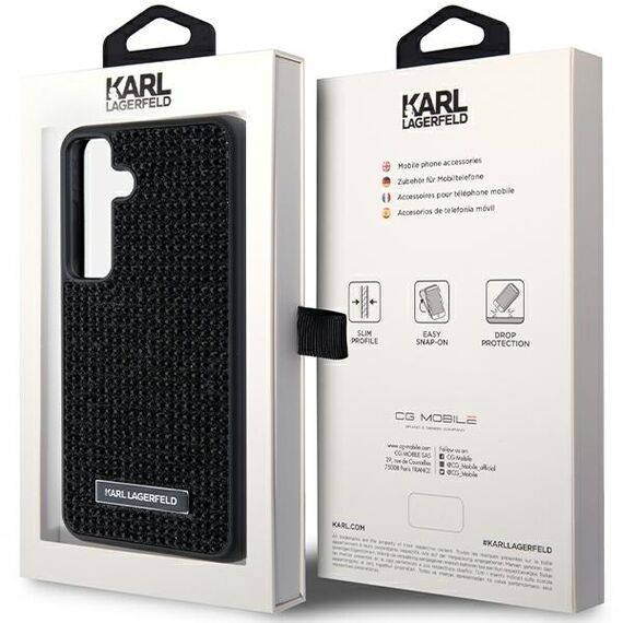 Karl Lagerfeld Rhinestone Metal Logo case for Samsung Galaxy S24+ - black | Techbox