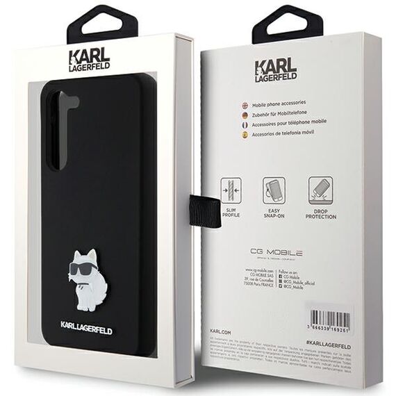 Karl Lagerfeld Silicone Choupette Metal Pin case for Samsung Galaxy S23+ - black - Samsung Cases - Cases - Techbox