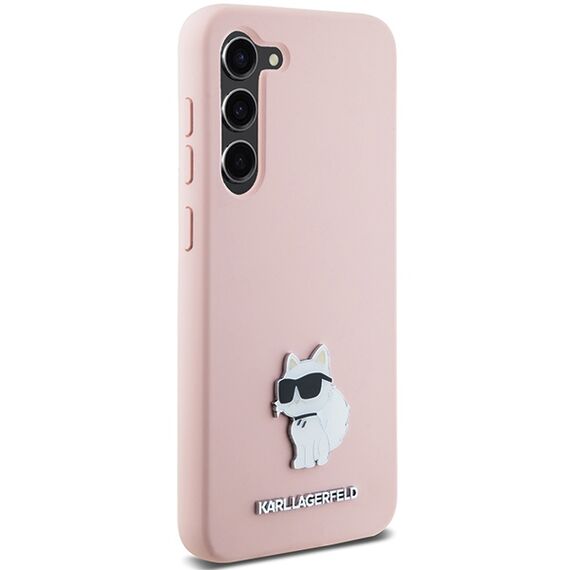 Karl Lagerfeld Silicone Choupette Metal Pin case for Samsung Galaxy S23+ - pink - Samsung Cases - Cases - Techbox