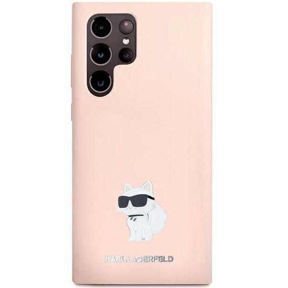 Karl Lagerfeld Silicone Choupette Metal Pin case for Samsung Galaxy S23 Ultra - pink | Techbox