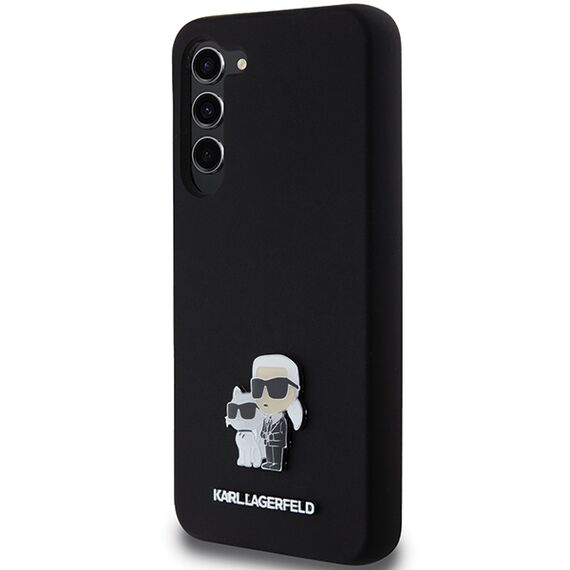 Karl Lagerfeld Silicone Karl&amp;Choupette Metal Pin case for Samsung Galaxy S23+ - black - Samsung Cases - Cases - Techbox