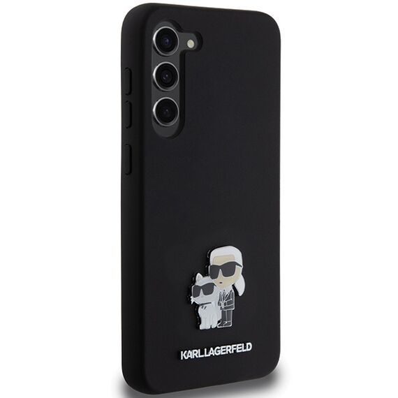 Karl Lagerfeld Silicone Karl&amp;Choupette Metal Pin case for Samsung Galaxy S23+ - black - Samsung Cases - Cases - Techbox