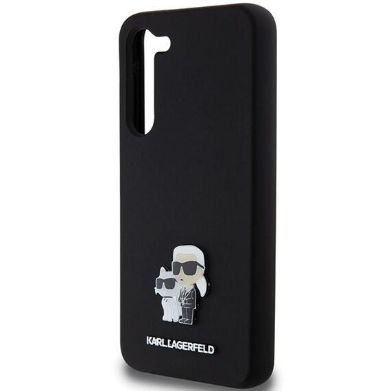 Karl Lagerfeld Silicone Karl&amp;Choupette Metal Pin case for Samsung Galaxy S23+ - black - Samsung Cases - Cases - Techbox