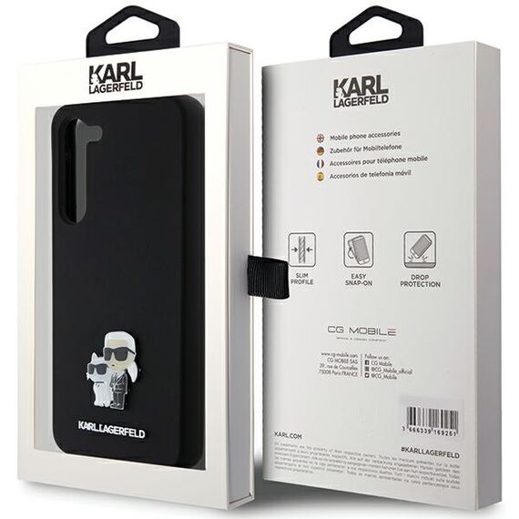 Karl Lagerfeld Silicone Karl&amp;Choupette Metal Pin case for Samsung Galaxy S23+ - black - Samsung Cases - Cases - Techbox