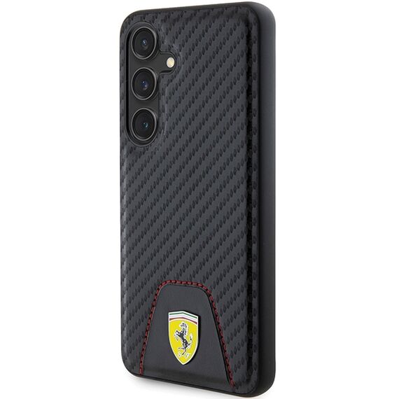 Ferrari Carbon Stitched Bottom case for Samsung Galaxy S24 - black | Techbox