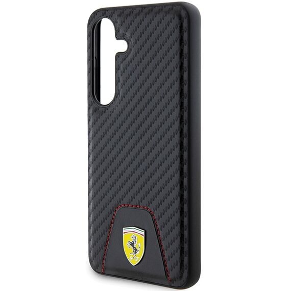 Ferrari Carbon Stitched Bottom case for Samsung Galaxy S24 - black | Techbox