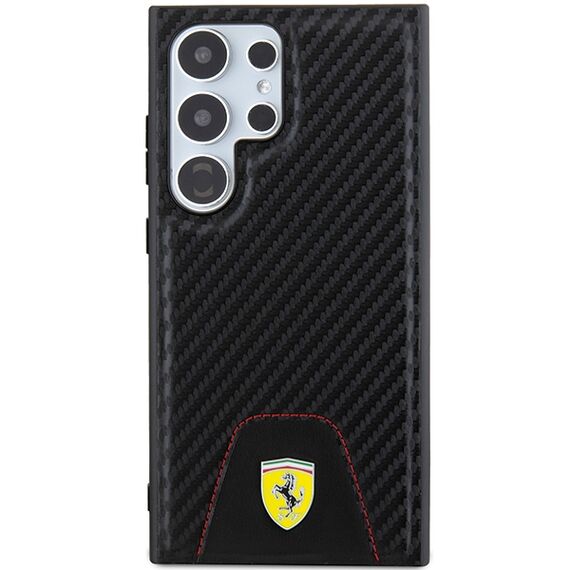 Ferrari Carbon Stitched Bottom case for Samsung Galaxy S24 Ultra - black | Techbox