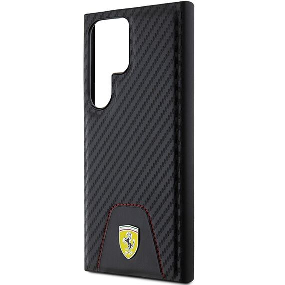 Ferrari Carbon Stitched Bottom case for Samsung Galaxy S24 Ultra - black | Techbox
