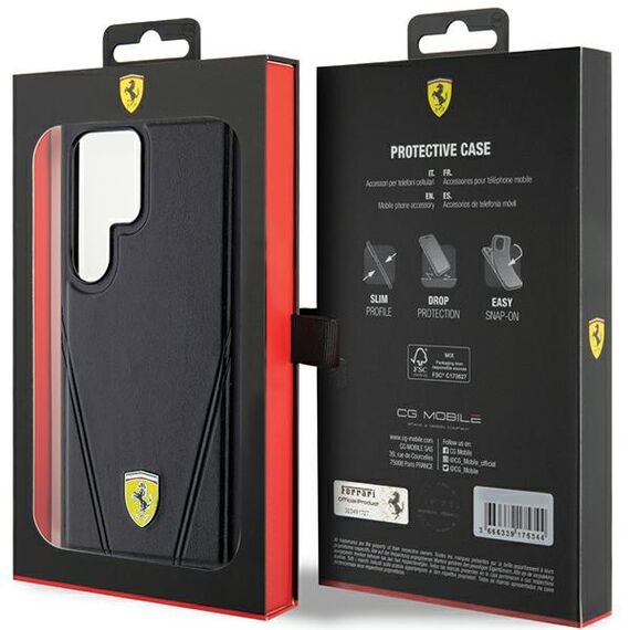 Ferrari Hot Stamp V Lines MagSafe case for Samsung Galaxy S24 Ultra - black | Techbox