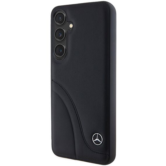 Mercedes Leather Curved Stitches case for Samsung Galaxy S24+ - black - Samsung Cases - Cases - Techbox