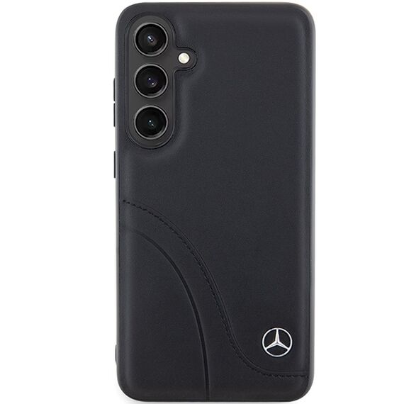 Mercedes Leather Curved Stitches case for Samsung Galaxy S24+ - black - Samsung Cases - Cases - Techbox