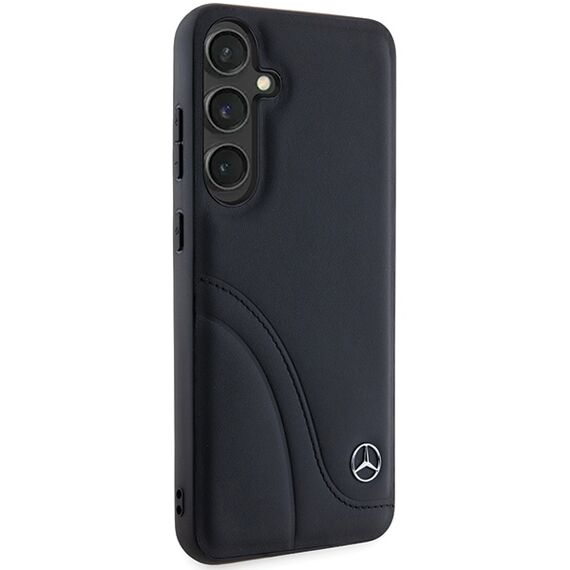 Mercedes Leather Curved Stitches case for Samsung Galaxy S24+ - black - Samsung Cases - Cases - Techbox