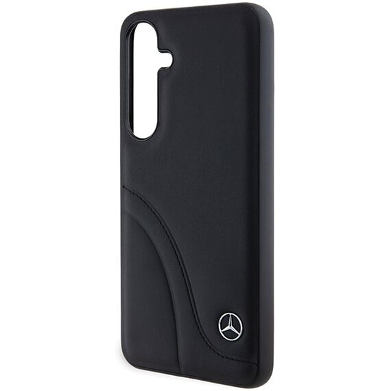 Mercedes Leather Curved Stitches case for Samsung Galaxy S24+ - black - Samsung Cases - Cases - Techbox