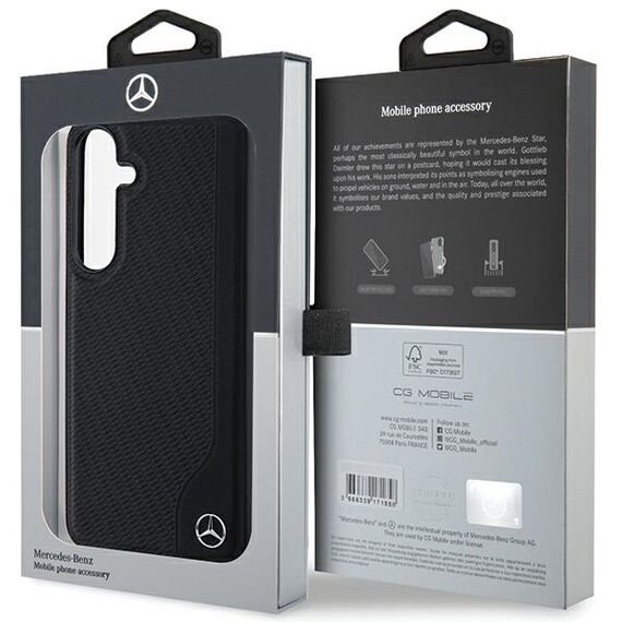 Mercedes Leather Debossed Line MagSafe case for Samsung Galaxy S24 - black | Techbox