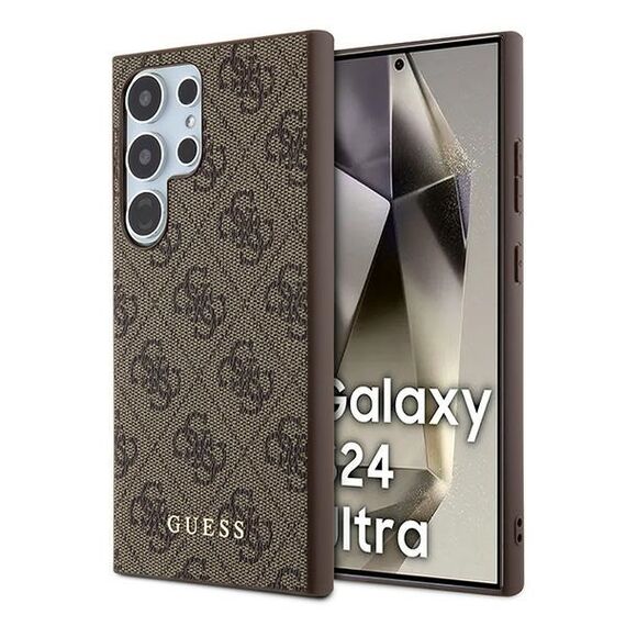 Guess 4G Metal Gold Logo case for Samsung Galaxy S24 Ultra - brown | Techbox