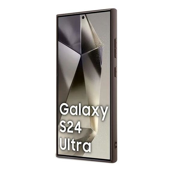 Guess 4G Metal Gold Logo case for Samsung Galaxy S24 Ultra - brown | Techbox