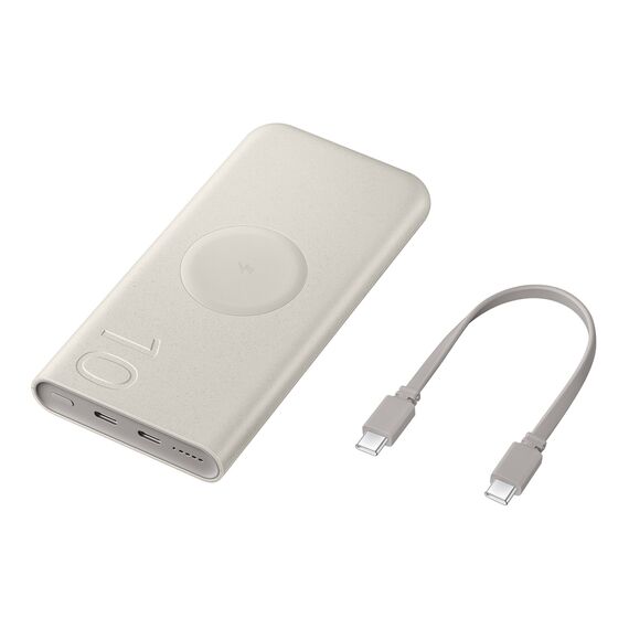 Powerbank Samsung EB-U2510XUEGEU inductive 10000 mAh 2x USB-C 25W SFC - beige - Smartphone Accessories - Cables & Accessories - Techbox
