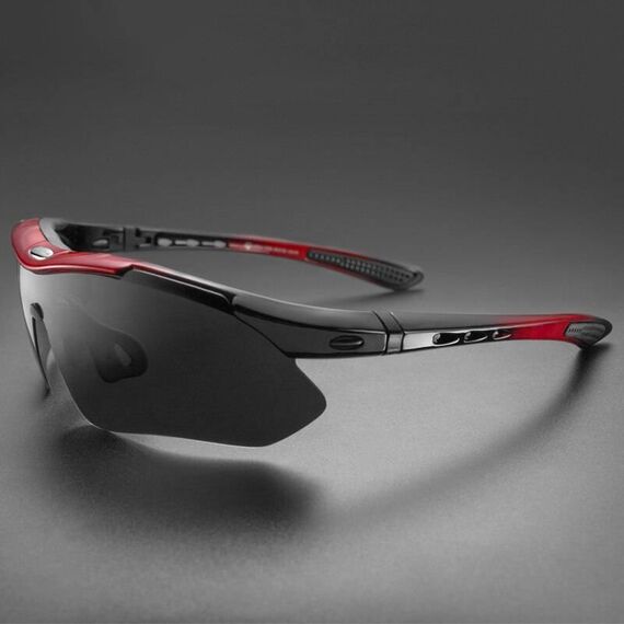 Rockbros 10001 Polarized Cycling Glasses - Black and Red | Techbox