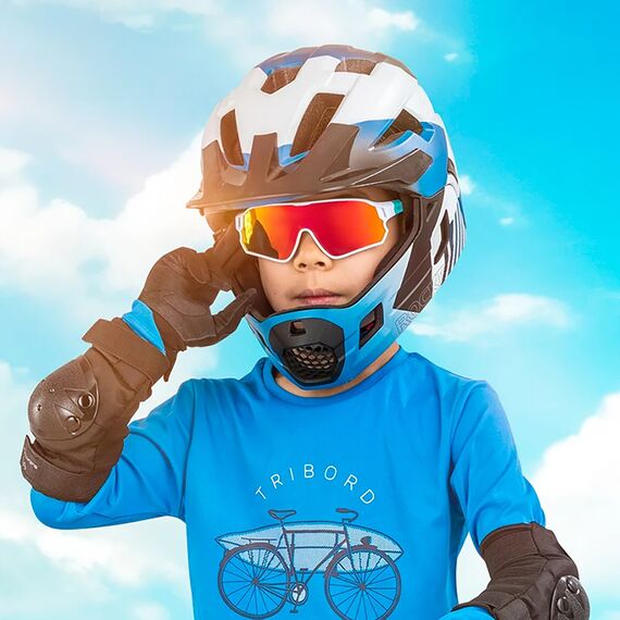 Rockbros 14110009003 polarized cycling glasses for children 8-14 years old - green and white | Techbox