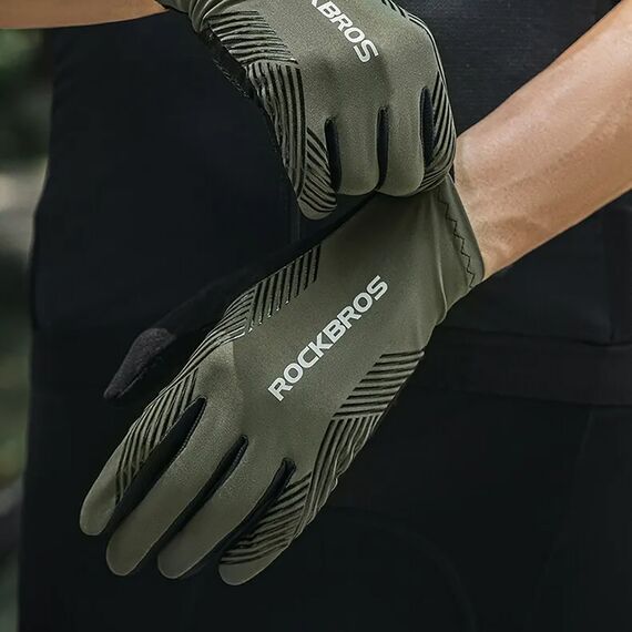 Rockbros 16110006002 shock-absorbing cycling gloves size M - green and black - Bicycle - Sports & Fitness - Techbox