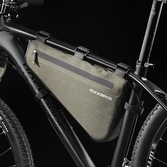 Rockbros AS-017 bicycle frame bag 5 l - dark green | Techbox