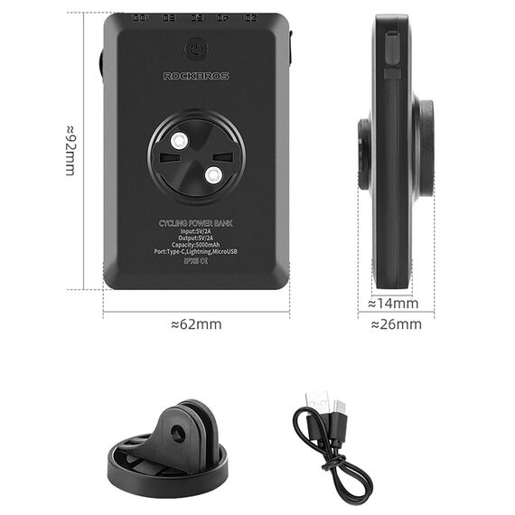 Rockbros JP008 front bike light for counter with power bank 5000mAh 150lm IPX6 - black - Bicycle - Sports & Fitness - Techbox