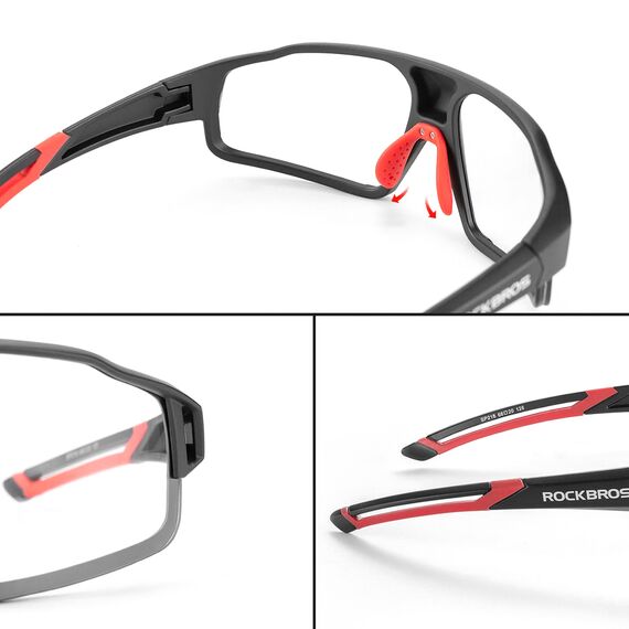 Rockbros SP216BK photochromic UV400 cycling glasses - black and red | Techbox
