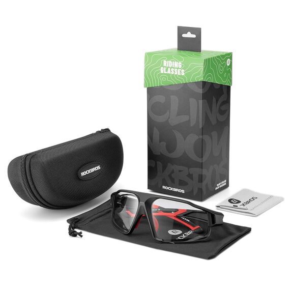 Rockbros SP216BK photochromic UV400 cycling glasses - black and red | Techbox