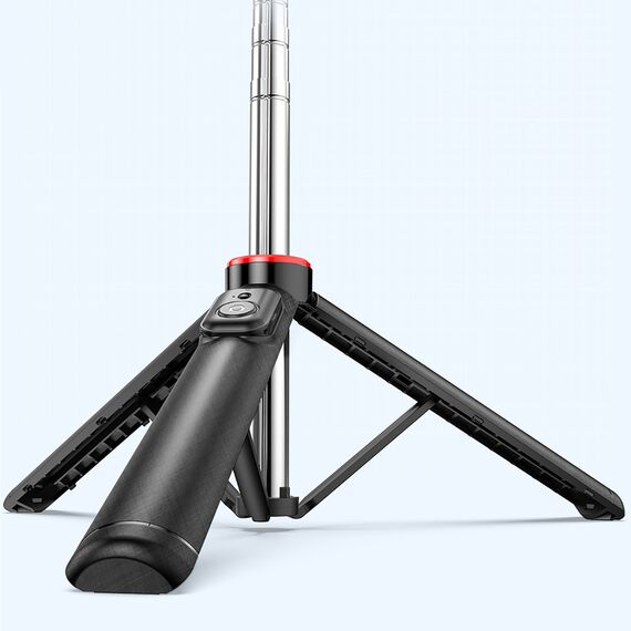 Selfie stick WC13YDS telescopic tripod 1.3m with double lamp and phone holder - black | Techbox