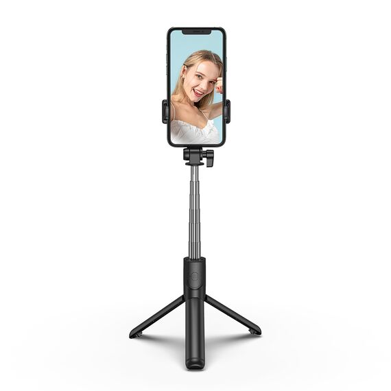Selfie stick WHS1Y telescopic tripod 1m with phone holder - black | Techbox