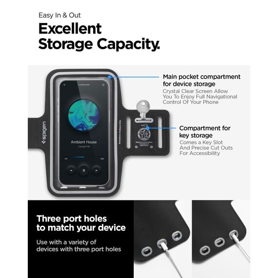 Spigen A703 sports armband 6.9'' - black | Techbox