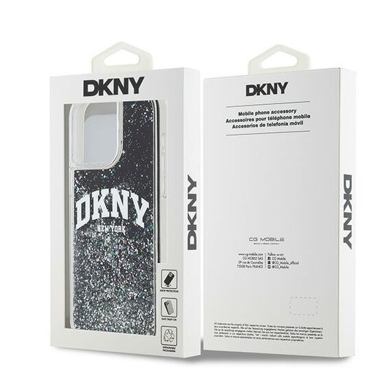 DKNY Liquid Glitter Big Logo iPhone 14 Pro Max Case - Black | Techbox
