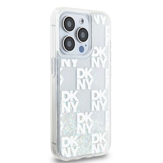 DKNY Liquid Glitter Multilogo case for iPhone 15 Pro - white | Techbox