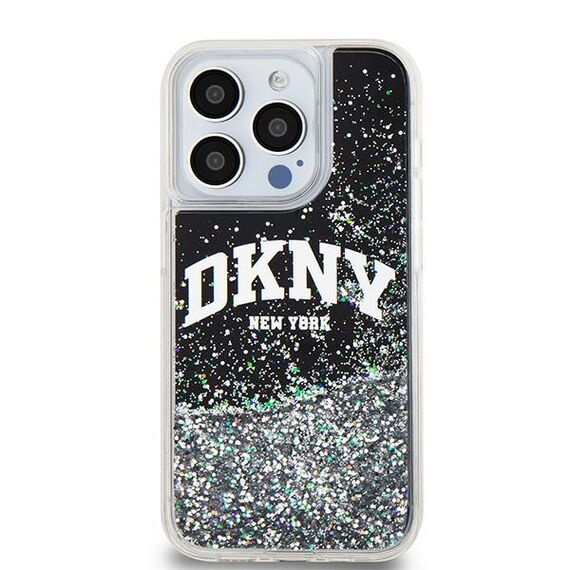 Etui DKNY Liquid Glitter Big Logo na iPhone 15 Pro - czarne | Techbox