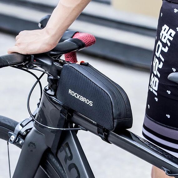 Rockbros 039BK bicycle frame bag 1 l with braid - black | Techbox