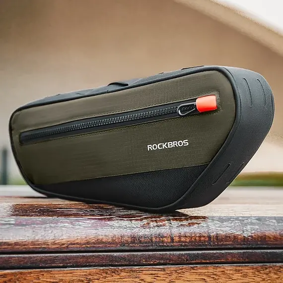 Rockbros 30120079001 bicycle bag for 1.7 l frame - green and black - Smartphone Holders - Smartphones - Techbox
