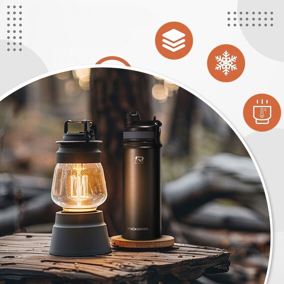 Rockbros 35210029001 thermal bottle for bicycle drinks 550 ml - black | Techbox