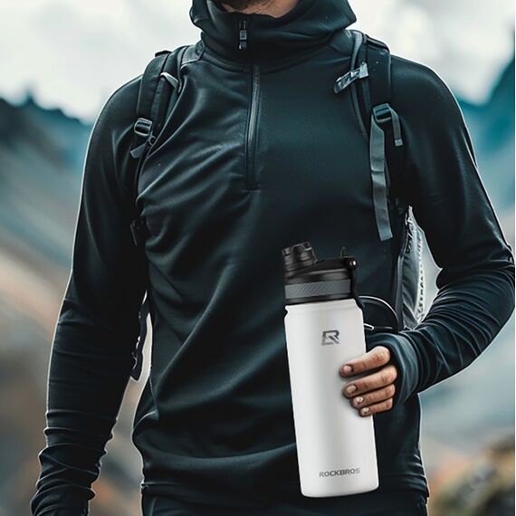 Rockbros 35210029006 bicycle thermal bottle for drinks 620 ml - white - Bicycle - Sports & Fitness - Techbox