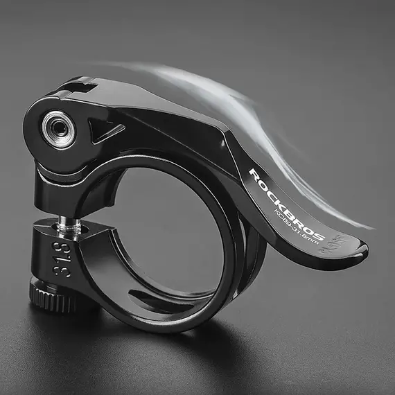 Rockbros 41210092001 bicycle seat clamp with quick release - black | Techbox