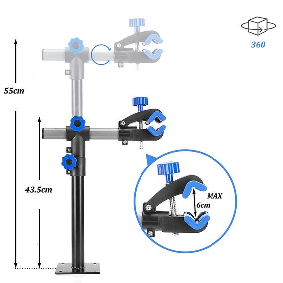 Rockbros MP-01 tabletop service stand for bicycles with knobs - black - Bicycle - Sports & Fitness - Techbox