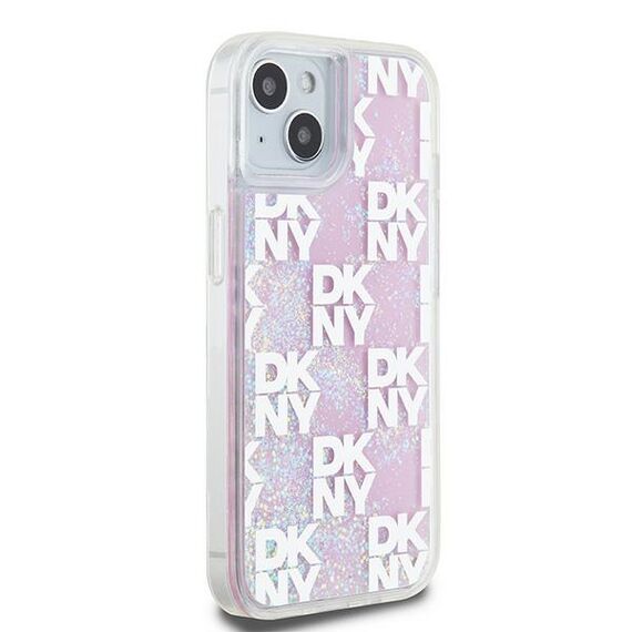 DKNY Liquid Glitter Multilogo case for iPhone 15 / 14 / 13 - pink - Apple Cases - Cases - Techbox