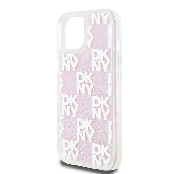DKNY Liquid Glitter Multilogo case for iPhone 15 / 14 / 13 - pink - Apple Cases - Cases - Techbox