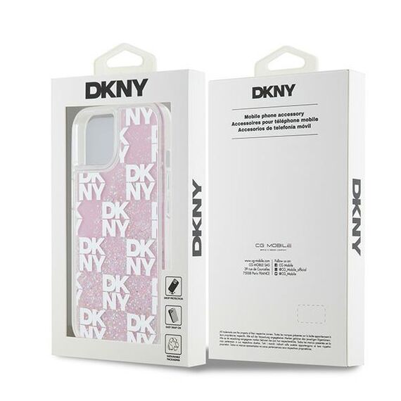 DKNY Liquid Glitter Multilogo case for iPhone 15 / 14 / 13 - pink - Apple Cases - Cases - Techbox