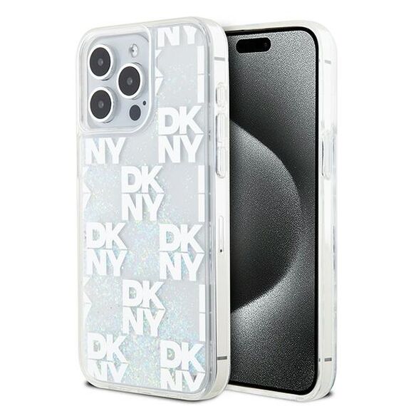 DKNY Liquid Glitter Multilogo case for iPhone 15 Pro Max - white - Apple Cases - Cases - Techbox