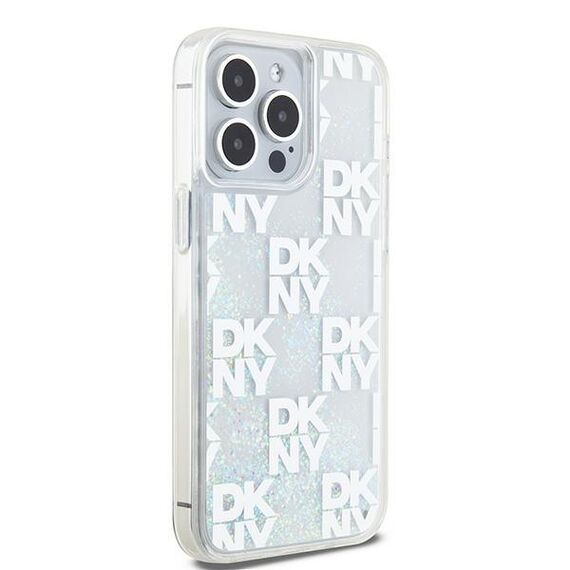 DKNY Liquid Glitter Multilogo case for iPhone 15 Pro Max - white - Apple Cases - Cases - Techbox